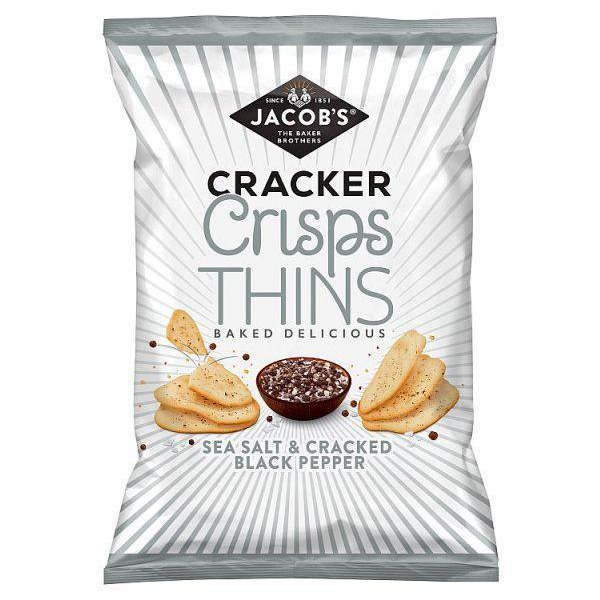 Jacobs Cracker Crisp Thins Sea Salt & Pepper 130g