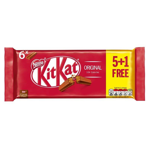 Kit Kat 2Finger Milk Chocolate 5+1 Free Multi-Pack 124.2G