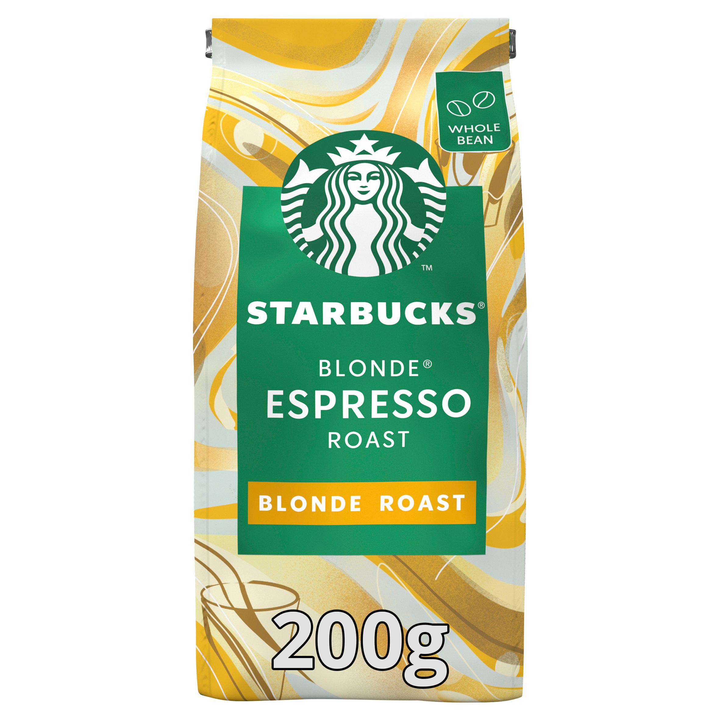 STARBUCKS Blonde Espresso Roast, Torréfaction Blonde, Café en Grains 200g  (Pack de 6) : : Epicerie