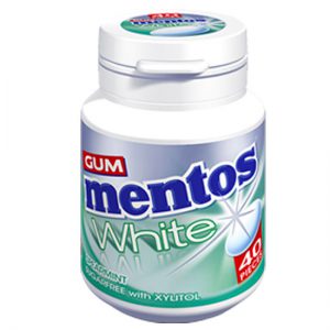 Mentos White Gum Spearmint Bottle Sugar Free with Xylitol 40pc