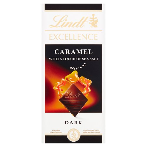 3046920028424_Lindt Excellence Dark Caramel Sea Salt Chocolate Bar 100g