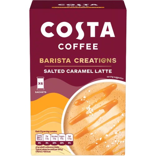 5039303006391_Costa Coffee Barista Creations Salted Caramel Latte 6 Sachets 102g
