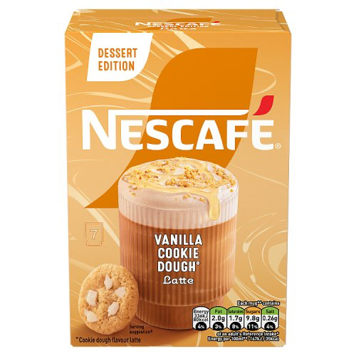 8445291292123_Nescafe 7 Sachets Latte Vanilla Cookie Dough 136.5g NEW