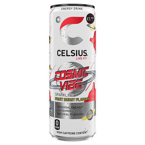 6430056289823_Celsius Cosmic Vibe Sparkling Fruit Burst PMP £1.79 355ml