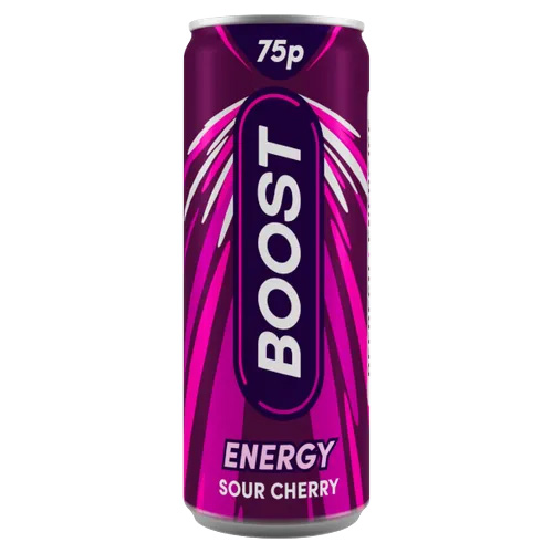 5056079901170_Boost Energy Cherry Burst Pm 75p 250ml Packing 24 × 250ml