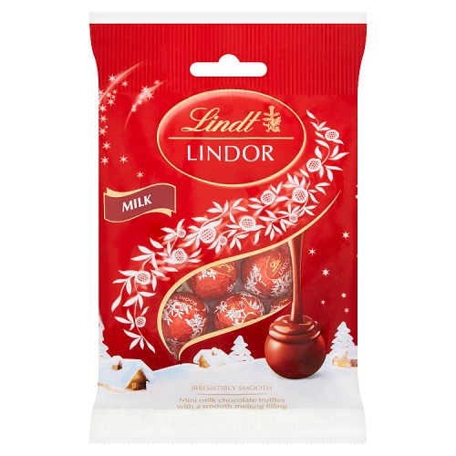 4000539764424_Lindt Lindor Christmas Milk Chocolate Mini Truffles Bag 80g