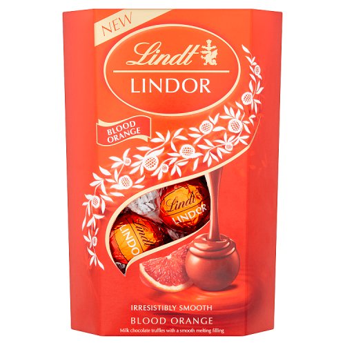 8003340800516_ Lindt Lindor Blood Orange Milk Chocolate Truffles Box 200g